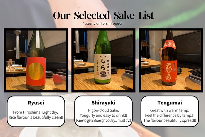10 kinds Sake Tasting Experience in Tsukiji with local!! - Etiquette and drinking rituals, minus the awkwardness
