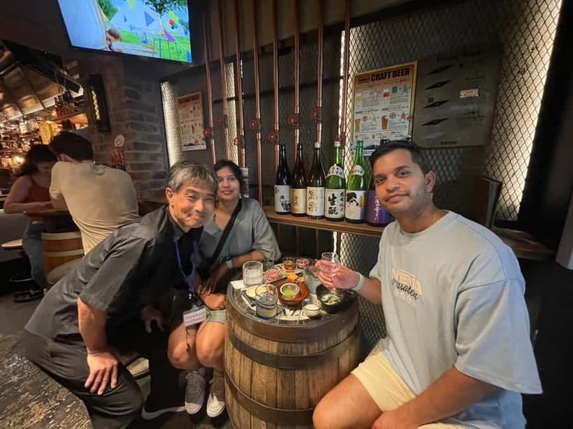 Casual Japanese sake tasting and snack experience, Kabukicho - Where to Meet in Shinjuku (Kabukicho Central Road)