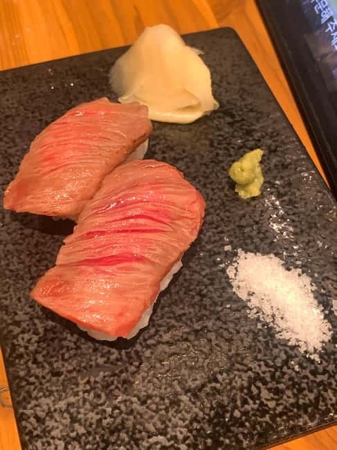 Kobe: Sake Brewery Tour with Tasting and Kobe Beef Bites - Kobe Beef Nigiri Bites: the right way to set expectations